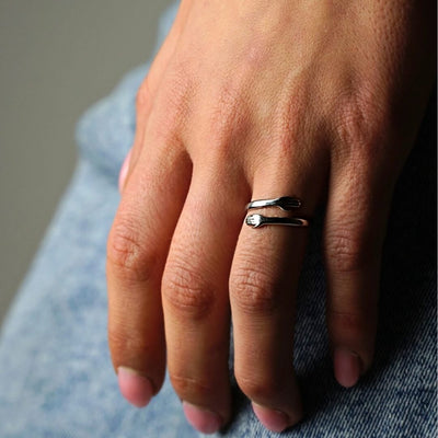 Adjustable Hug Ring in Gold or Silver Stainless Steel