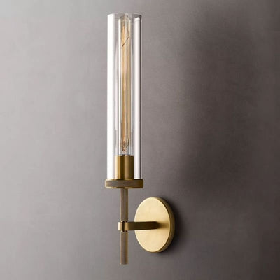 Lambert Knurled Wall Sconce – Brass & Crystal Light