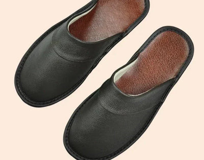 Lucas Leather Men’s Slippers – Comfortable Indoor Footwear