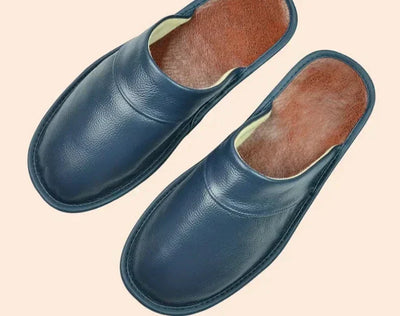 Lucas Leather Men’s Slippers – Comfortable Indoor Footwear
