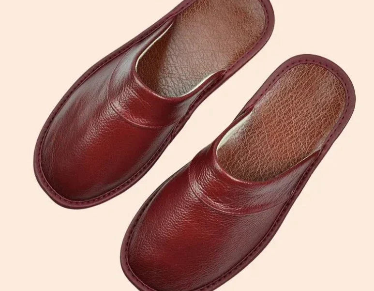Lucas Leather Men’s Slippers – Comfortable Indoor Footwear