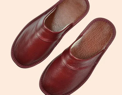 Lucas Leather Men’s Slippers – Comfortable Indoor Footwear
