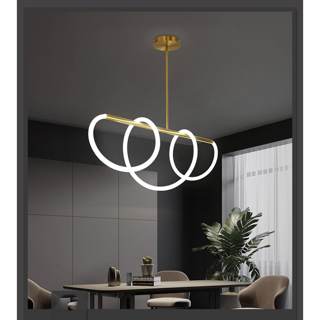 Modern LED Curved Tube Ceiling Light Fixture