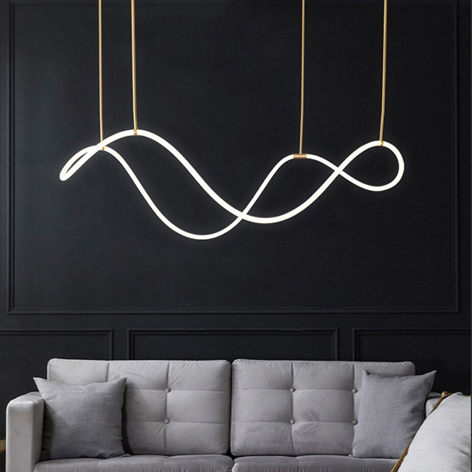 Modern LED Curved Tube Ceiling Light Fixture