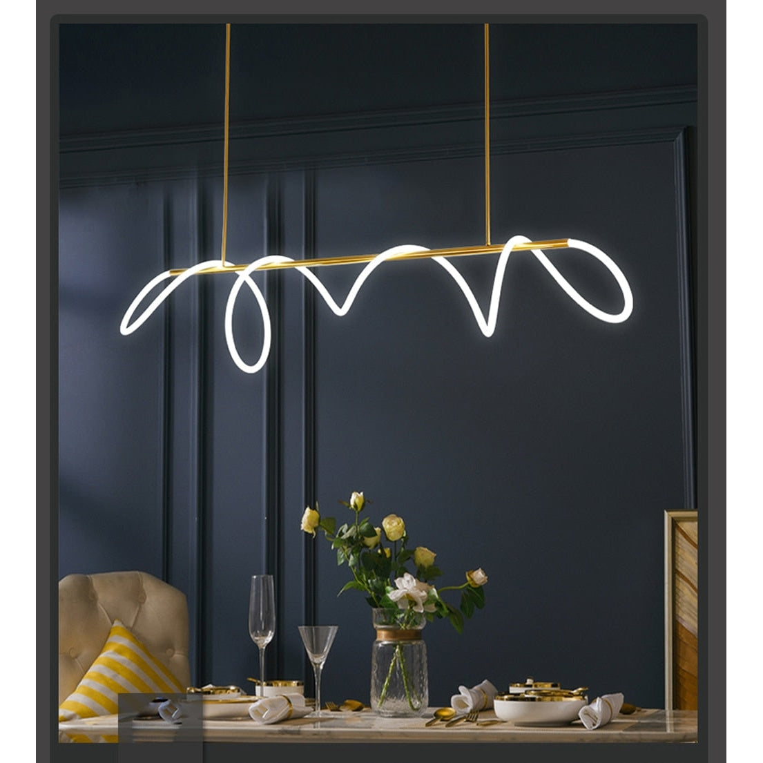 Modern LED Curved Tube Ceiling Light Fixture