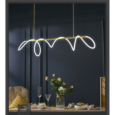 Modern LED Curved Tube Ceiling Light Fixture