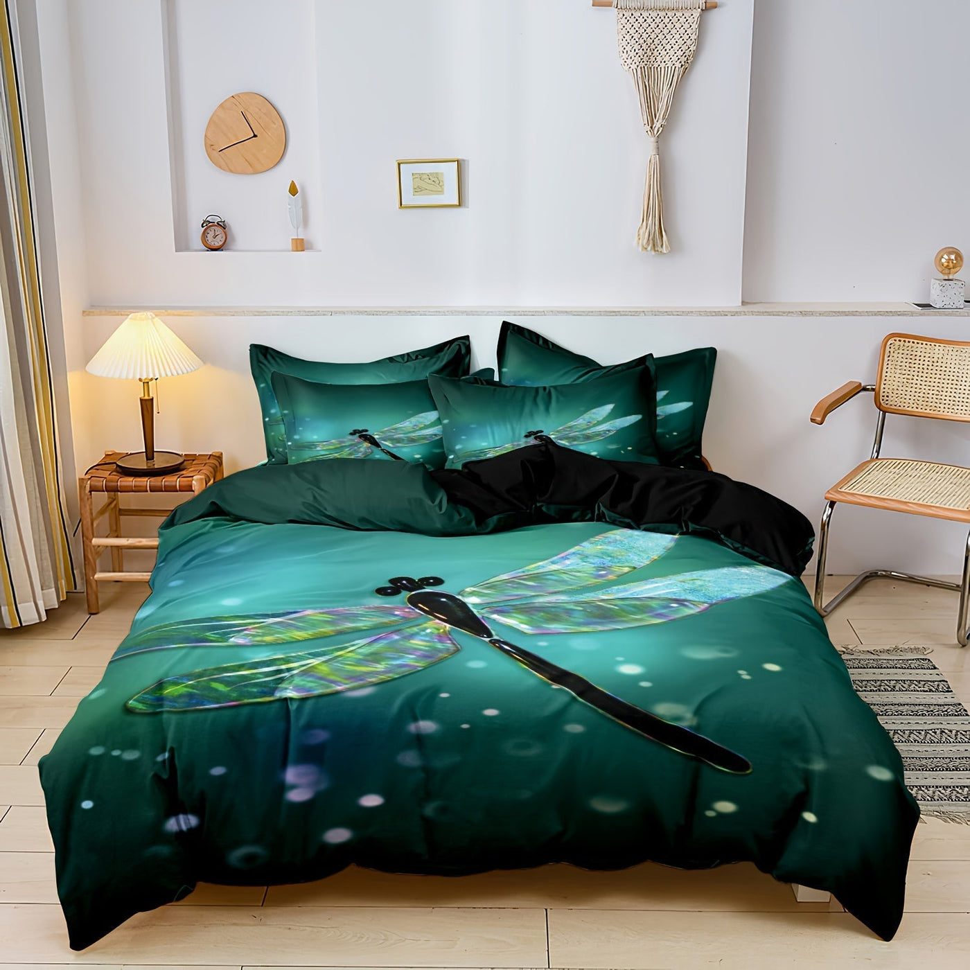 Luxury Cotton Satin Dragonfly Bedding Set