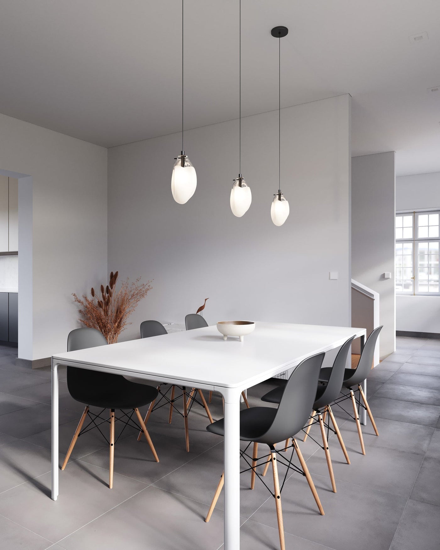Modern LED Pendant Light with Glass Shade