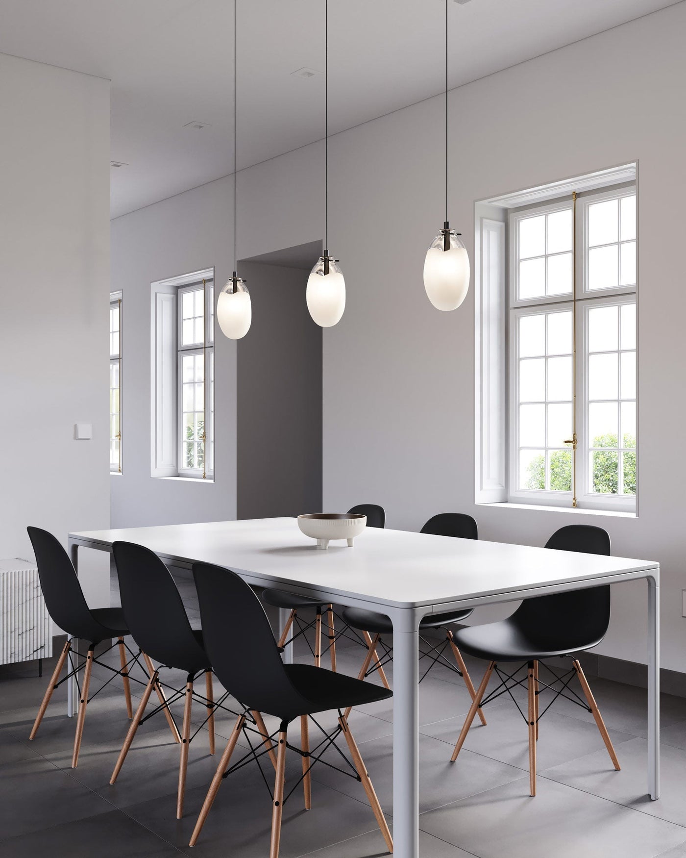 Modern LED Pendant Light with Glass Shade