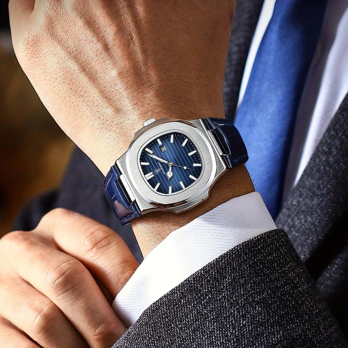 Men’s Stainless Steel Quartz Wristwatch with Date