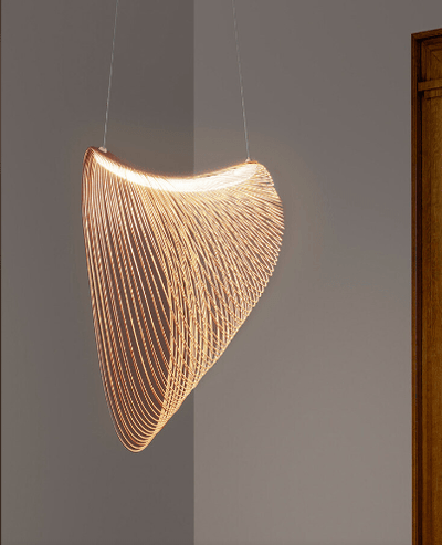 Natural Wood Hanging Pendant Light Fixture