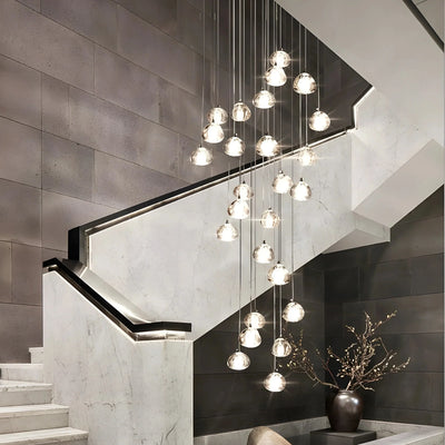 Modern Crystal Chandelier – LED Staircase Pendant Light