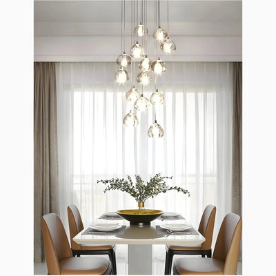 Modern Crystal Chandelier – LED Staircase Pendant Light
