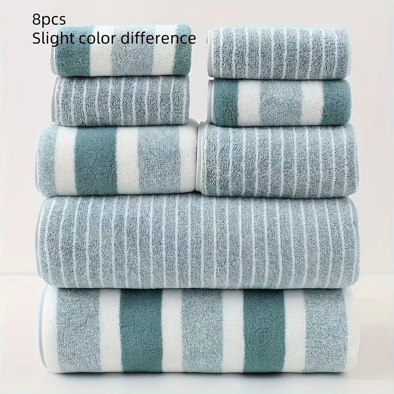 8-Piece Coral Fleece Towel Set – Ultra-Soft & Quick-Drying
