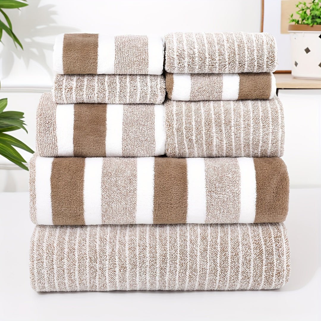 8-Piece Coral Fleece Towel Set – Ultra-Soft & Quick-Drying