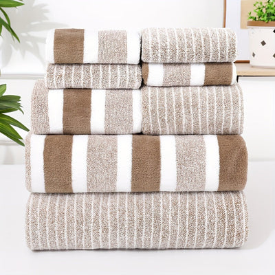 8-Piece Coral Fleece Towel Set – Ultra-Soft & Quick-Drying
