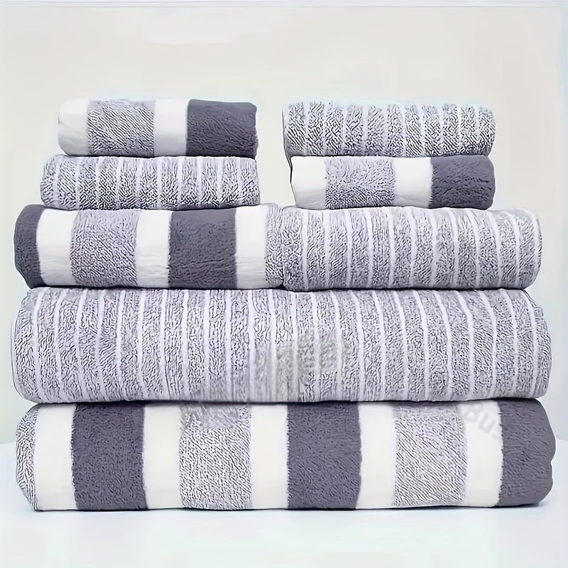 8-Piece Coral Fleece Towel Set – Ultra-Soft & Quick-Drying