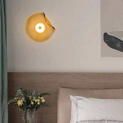 GlowStyle Modern LED Wall Lamp with Amber Glass Shade