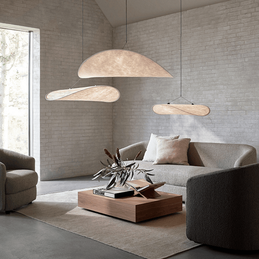 Japandi Style Silk Ceiling Lamp