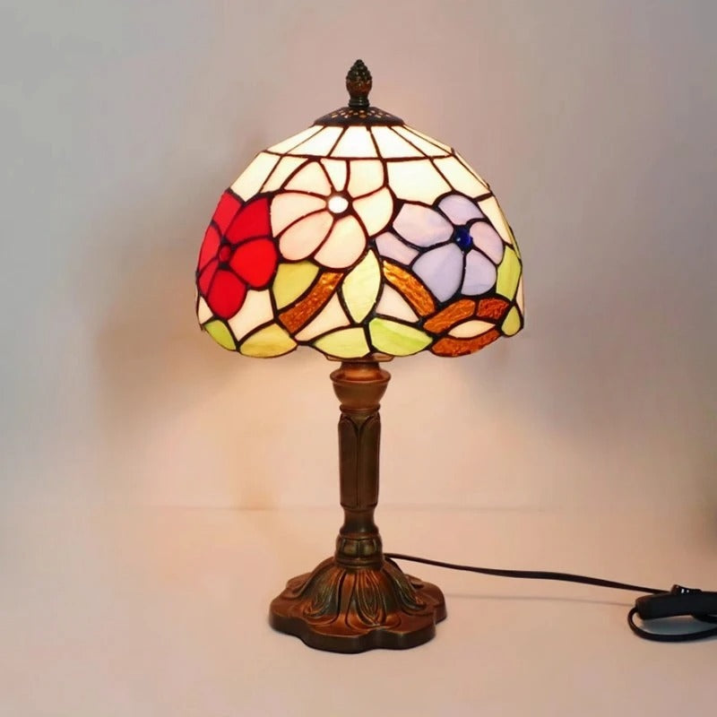 Retro Baroque Tiffany Glass LED Table Lamp E27