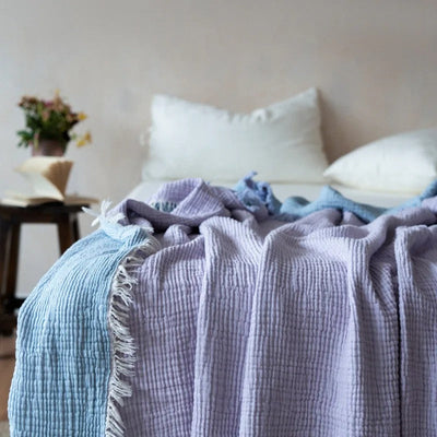 Allison Tassel Cotton Blanket 100% Woven Throw Blanket