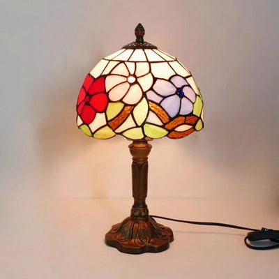 Retro Baroque Tiffany Glass LED Table Lamp E27