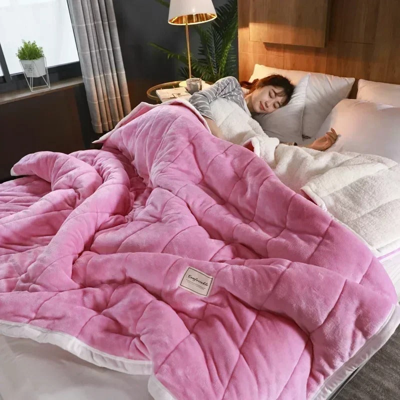 Warm Flannel Coral Fleece Blanket Soft Cozy Throw for Winter