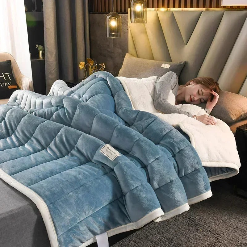 Warm Flannel Coral Fleece Blanket Soft Cozy Throw for Winter