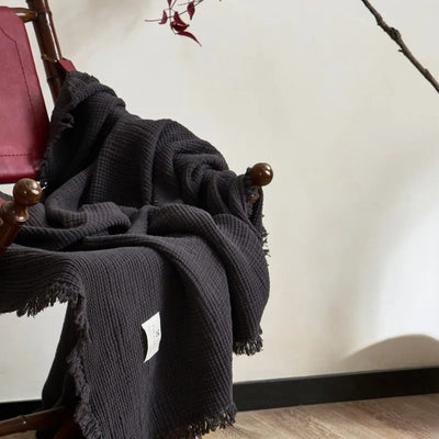 Allison Tassel Cotton Blanket 100% Woven Throw Blanket