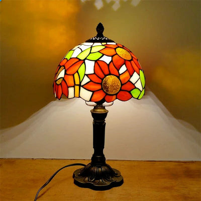 Retro Baroque Tiffany Glass LED Table Lamp E27