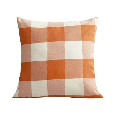 Checked Plaid Pillowcase 45x45 cm Cotton Blend Cushion Cover