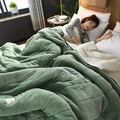 Warm Flannel Coral Fleece Blanket Soft Cozy Throw for Winter