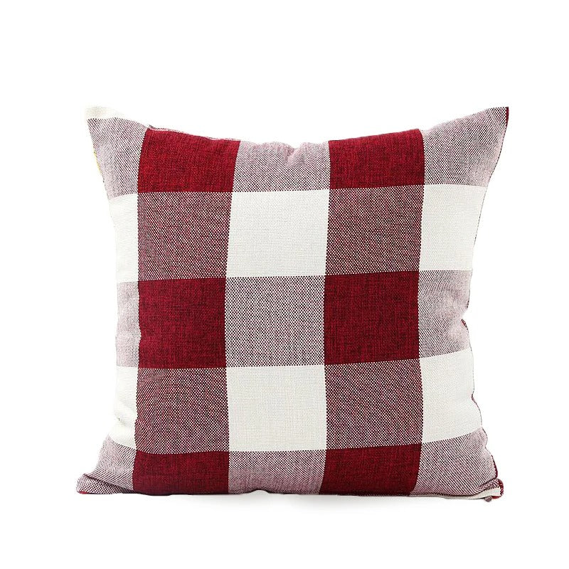 Checked Plaid Pillowcase 45x45 cm Cotton Blend Cushion Cover