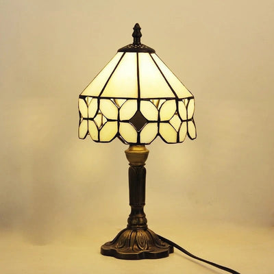 Retro Baroque Tiffany Glass LED Table Lamp E27