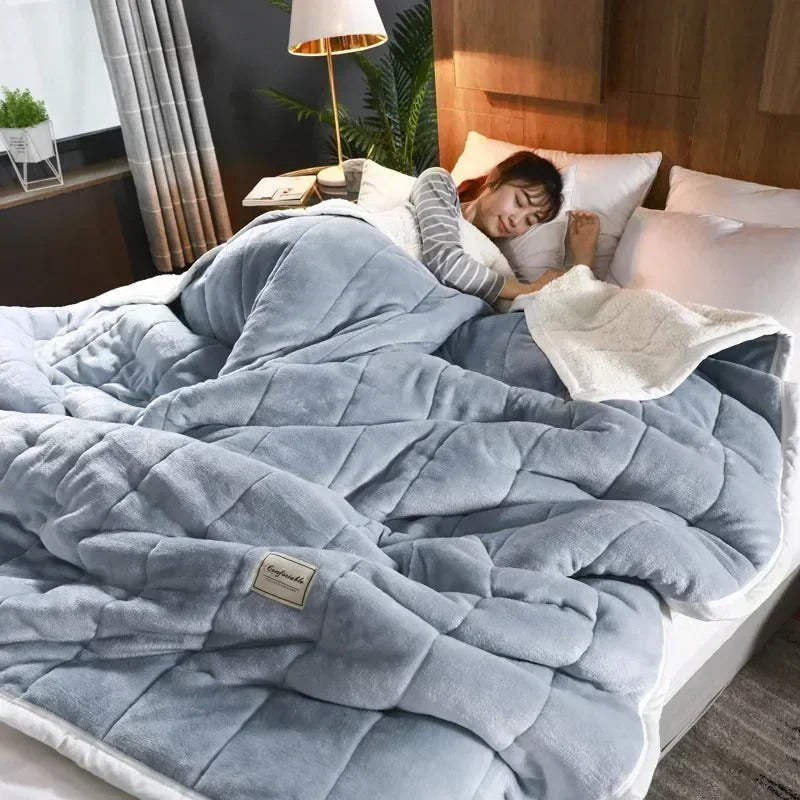 Warm Flannel Coral Fleece Blanket Soft Cozy Throw for Winter