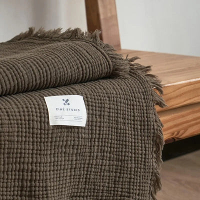 Allison Tassel Cotton Blanket 100% Woven Throw Blanket