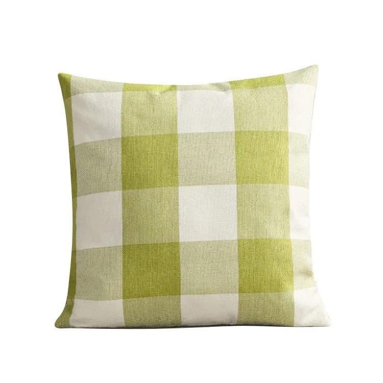 Checked Plaid Pillowcase 45x45 cm Cotton Blend Cushion Cover