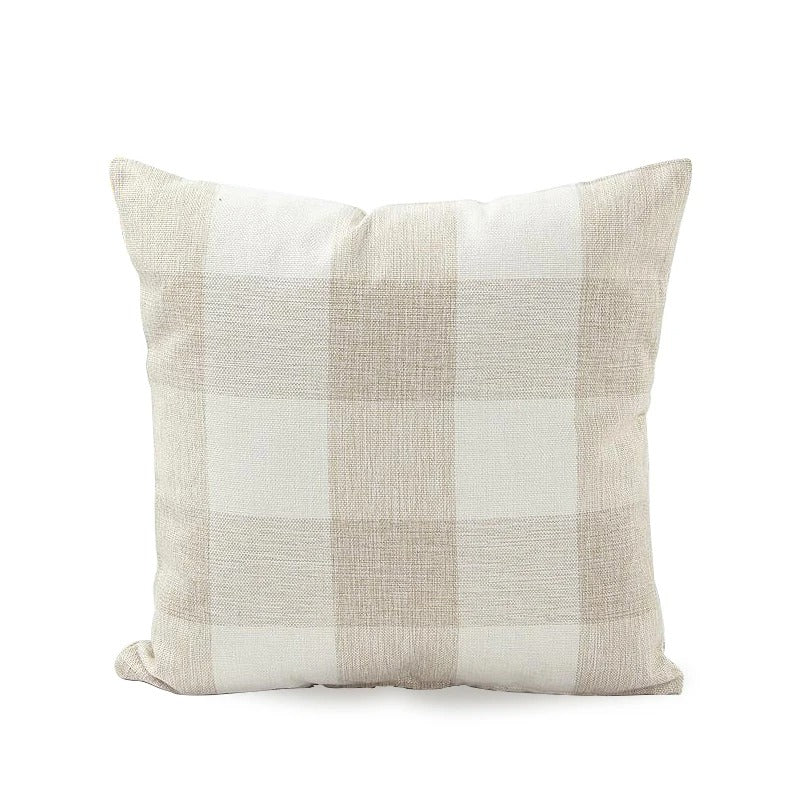 Checked Plaid Pillowcase 45x45 cm Cotton Blend Cushion Cover
