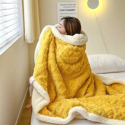Thick Lambswool Fleece Winter Blanket Soft Warm Throw