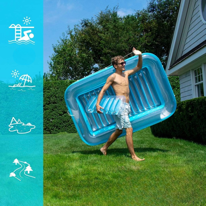 Inflatable Sunbathing Lounge Chair with Headrest