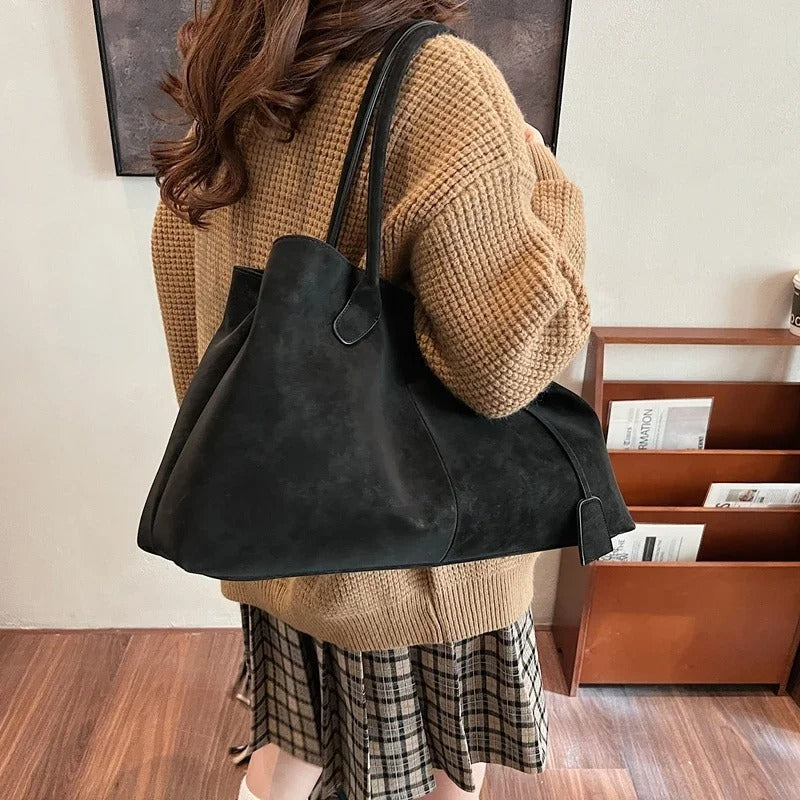 Women's Faux Leather Tote Bag with Spacious Interior
