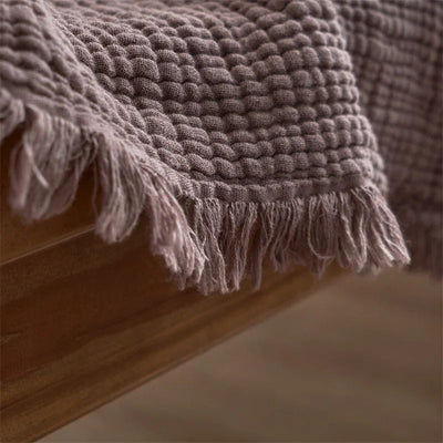Allison Tassel Cotton Blanket 100% Woven Throw Blanket