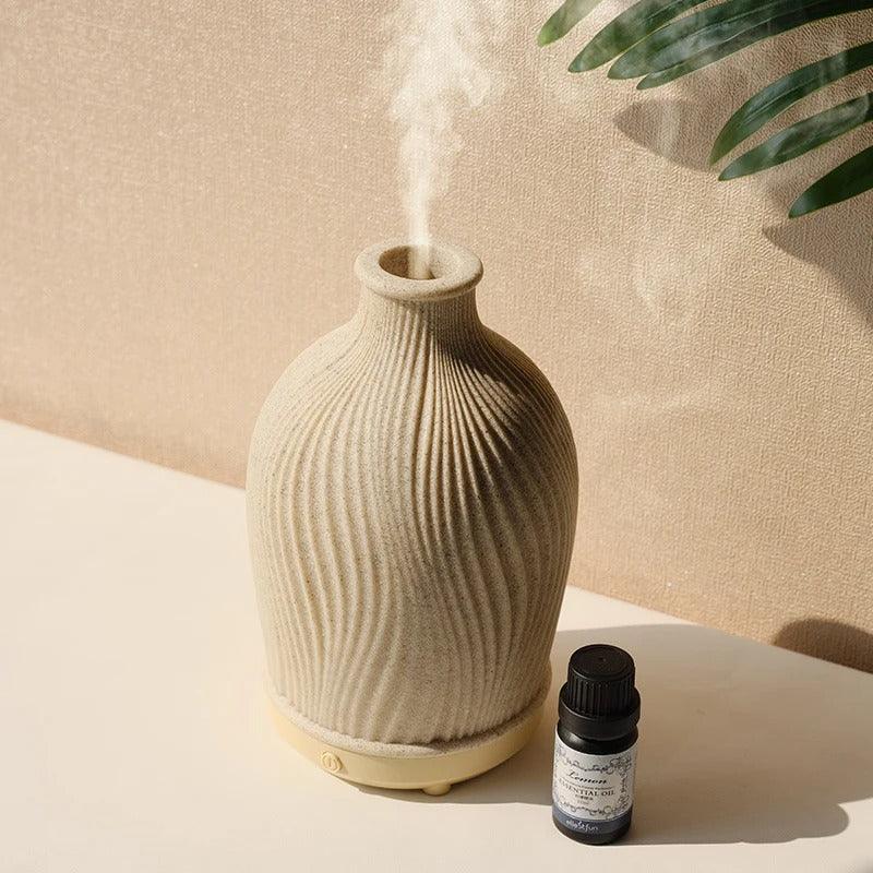 Boho Vase Essential Oil Humidifier – Polyresin Ultrasonic Diffuser