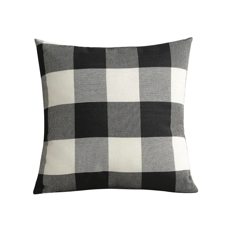 Checked Plaid Pillowcase 45x45 cm Cotton Blend Cushion Cover