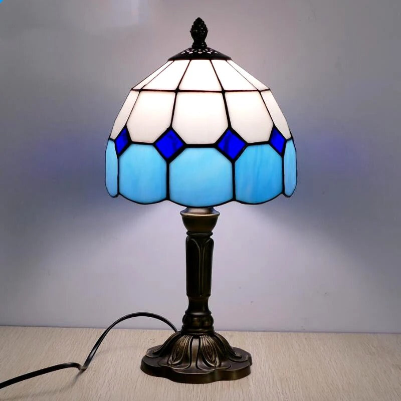 Retro Baroque Tiffany Glass LED Table Lamp E27