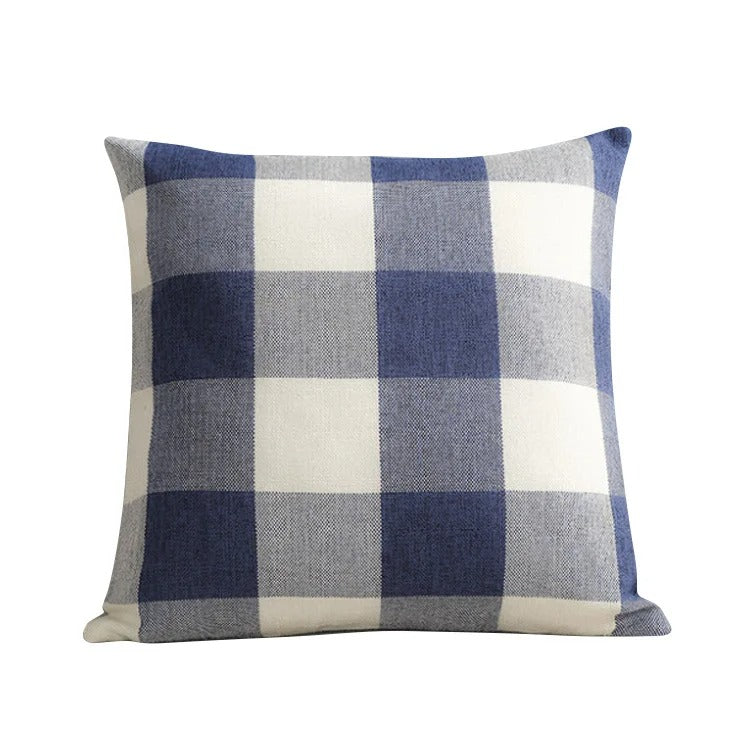 Checked Plaid Pillowcase 45x45 cm Cotton Blend Cushion Cover