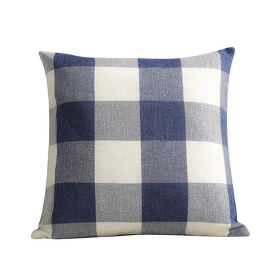 Checked Plaid Pillowcase 45x45 cm Cotton Blend Cushion Cover