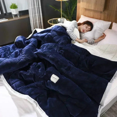 Warm Flannel Coral Fleece Blanket Soft Cozy Throw for Winter