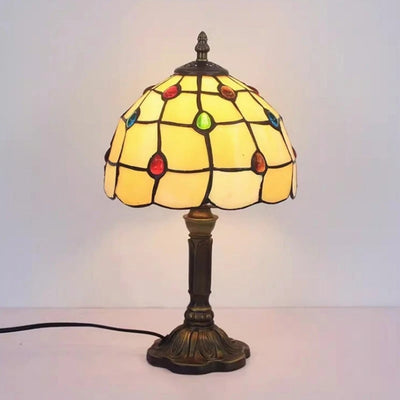 Retro Baroque Tiffany Glass LED Table Lamp E27