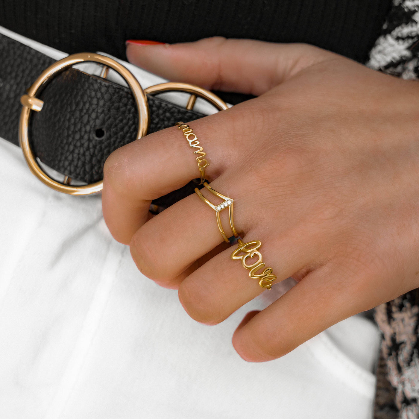 Sterling Silver Mama Ring for Women – Emma Design